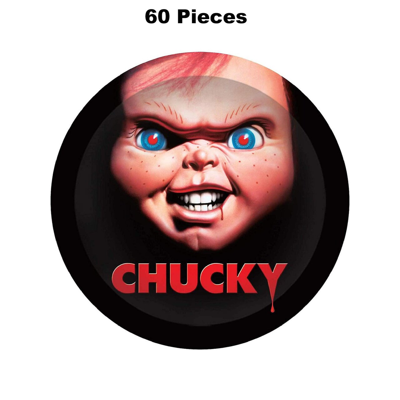 60 Piece Kids Chucky Party Tableware Set Paper Plates Cups Napkins